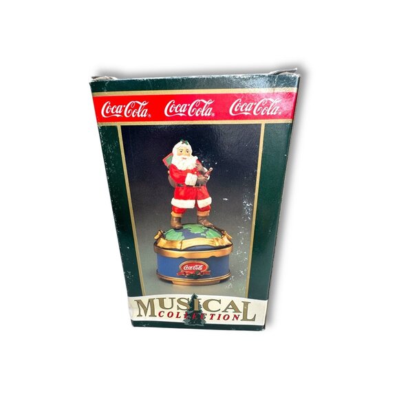 1993 Coca-Cola Musical Santa Figurine Travel Refreshed QVC Provenance - Picture 6 of 7